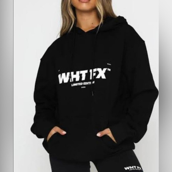 White Fox 20/21 Graphic Black Logo Hoodie Size L/XL - Picture 1 of 7